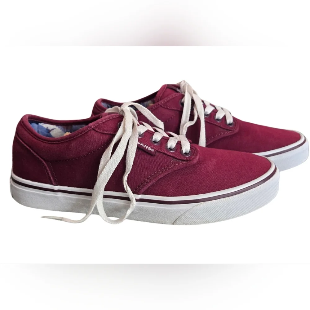 Vans Authentic Low Top Women's Sneakers in Burgundy and White -‎ Size 7